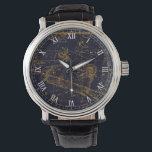 Relógio Vintage Blue Dourada Aries Constelação Zodiac<br><div class="desc">Inspirado pelo Atlas A Celestial", de Alexander Jamieson, em 1822, que é uma coleção de gráficos estelares ilustrados, a design apresenta a constelação Aries Zodiac em ouro contra fundo azul marinho escuro. presente de excelente para aqueles que estão nasceres sob o sinal de Aries zodiac. (de 21 de março a...</div>