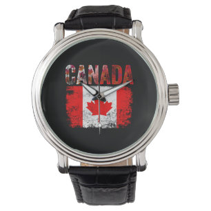 Relógio Vintage Canada Flag Canadian Flag Mapeaf