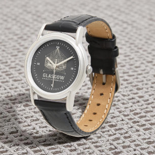 Relógio Vintage City Chambers Classic Black Leather