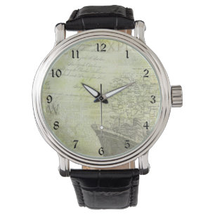 Relógio Vintage Cruise Ship, Newpaper Article e Map