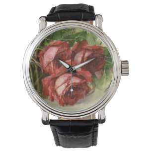 Relógio Vintage Dia de os namorados Love, Crimson Rosa ver