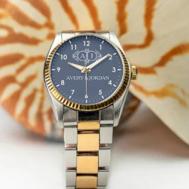 Relógio Vintage Elegant wedding typography Navy Blue