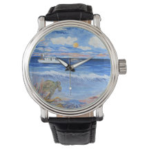 Vintage Fish Boat Watch Para O Pescador