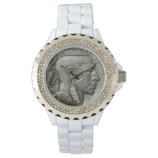 Relógio Vintage Indian Head Nickel Coin Native American