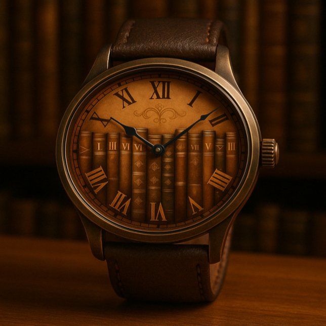Relógio Vintage Library Clock Face com Numerações Romanas (Criador carregado)