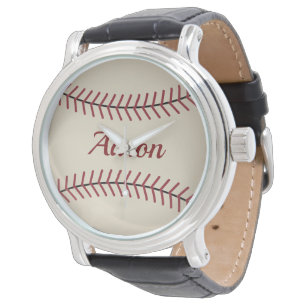 Relógio Vintage - Nome Personalizado Baseball Watch