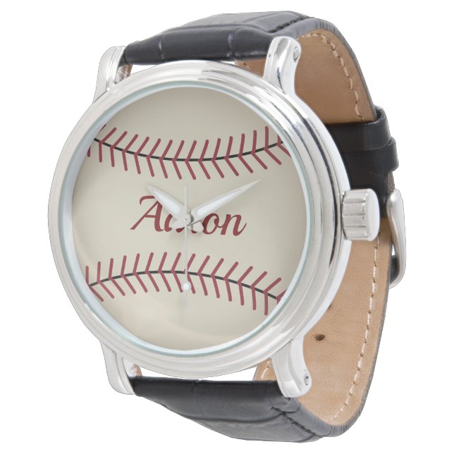 Relógio Vintage - Nome Personalizado Baseball Watch (Angular)