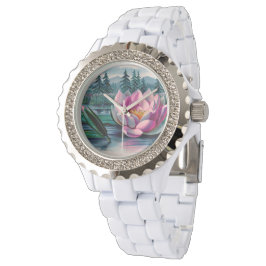 Relógio Vintage Pink Lotus Flower Watch