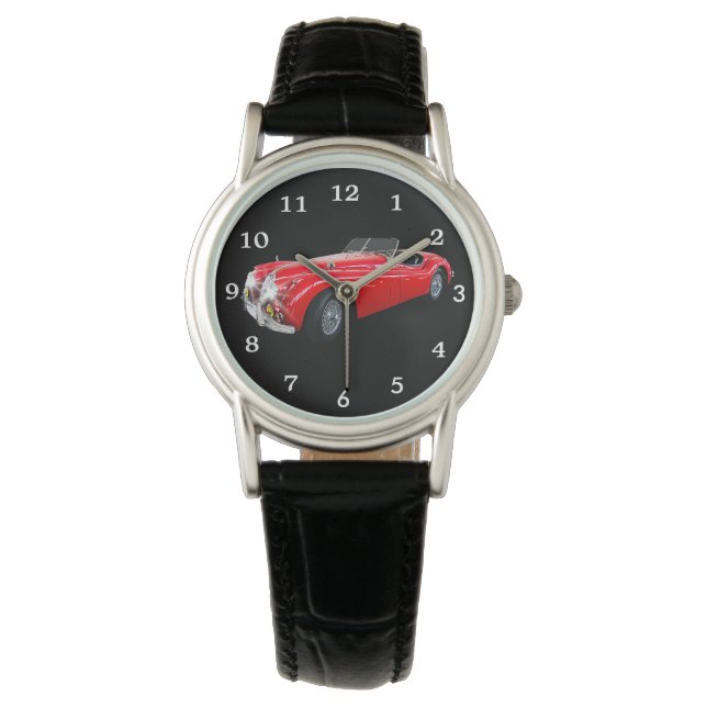 Relógio Vintage Red Jaguar Car Watch (Frente)