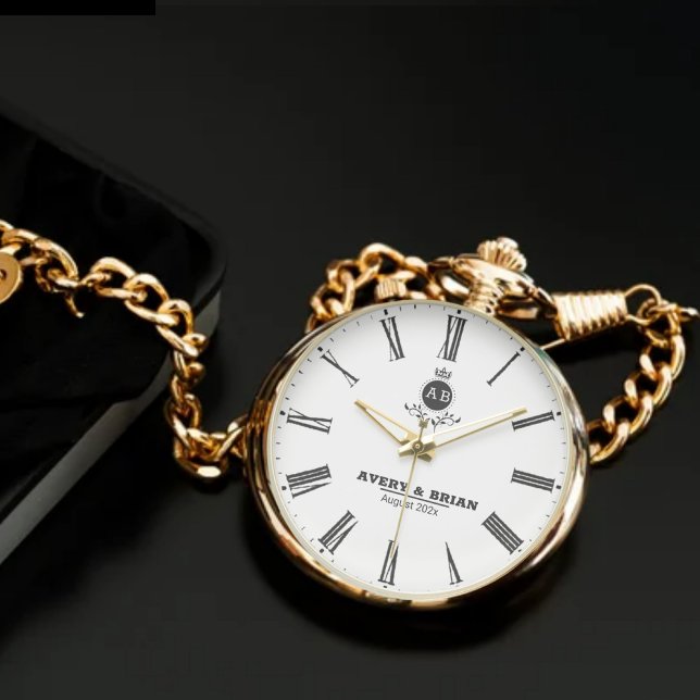 Relógio Vintage Roman Numeral Monogram  (Criador carregado)