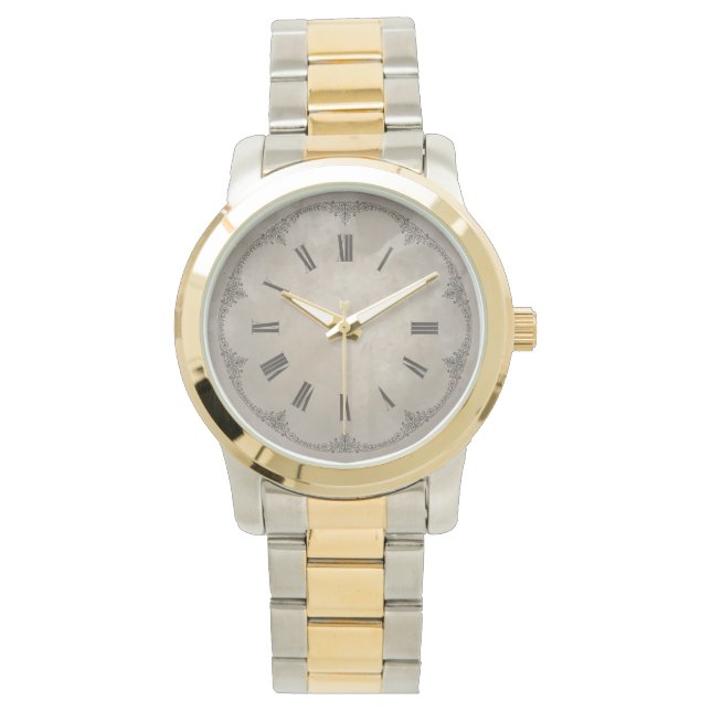 Relógio Vintage Roman Numerals Ornamental Watch (Frente)