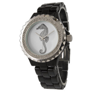 Relógio Vintage Seacavalo Womens Black Wristwatch