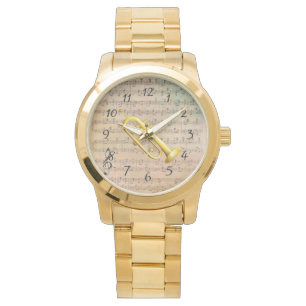 Relógio Vintage Sheet Music com trompete