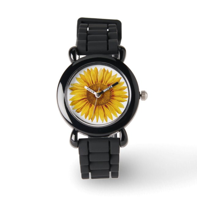 Relógio Vintage Sunflower Happy Flower (Frente)