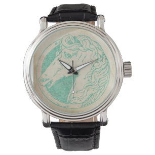 Relógio Vintage Teal Tint Horse Cameo