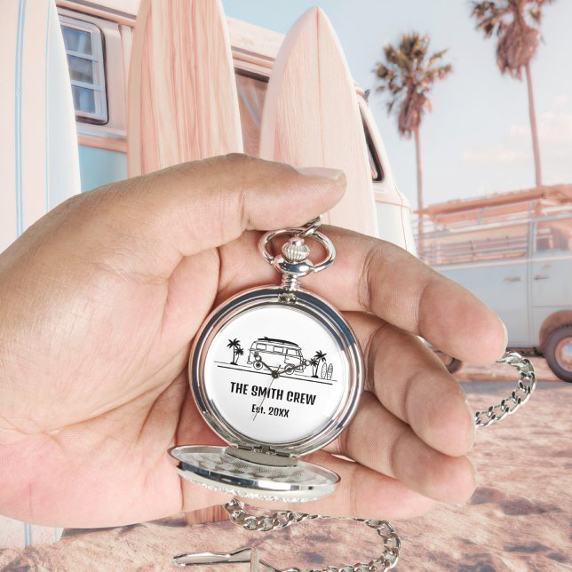 Relógio Vintage Van Life Surfer Crew Men's (Vintage Van Life Surfer Crew Men's Watch ©Susanne Sachers - Sunny Wanderlust 🌞✈️)