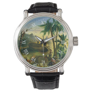 Relógio Vintage Victorian Folk Art, Noah's Ark by Hidley