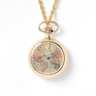 Relógio Vintage World Map Wrap Watch