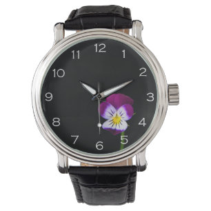 Relógio Violet Flower White Numbers Mens Watch cn