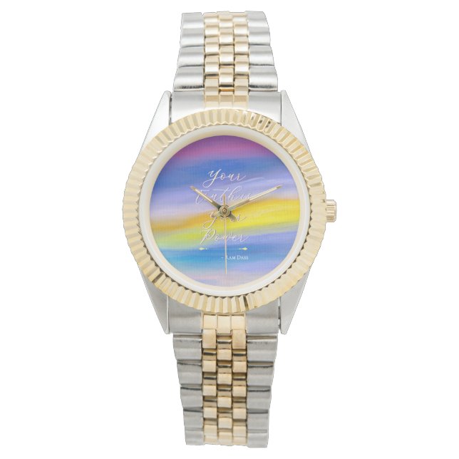 Relógio Violeta e Raio Dourado Abstrato (Frente)