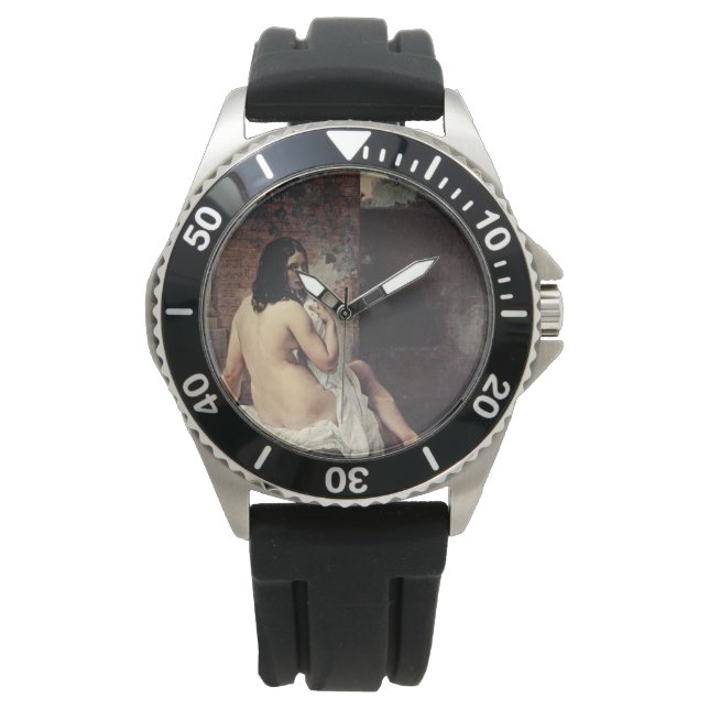 Relógio Visão traseira de um couro (Francesco Hayez) (Frente)