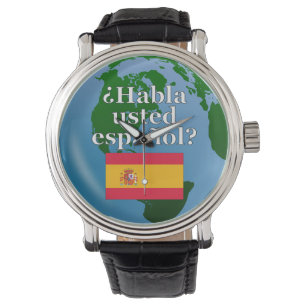 Relógio Você fala espanhol? Em espanhol. Sinalizador e glo
