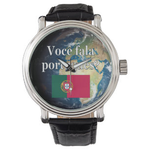 Relógio Você fala português? Português. Sinalizador e Terr