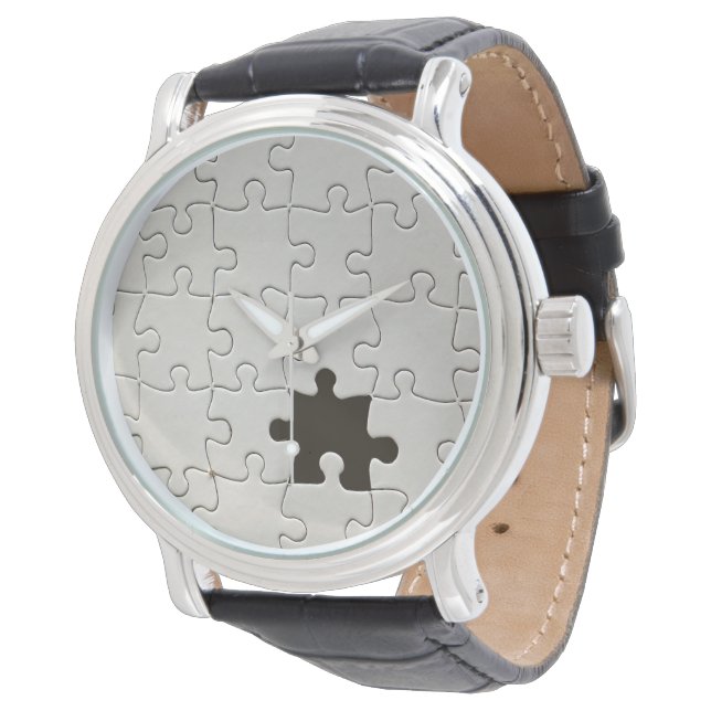 Relógio Você Me Completa Jigsaw Romântico Preto e Branco (Angular)