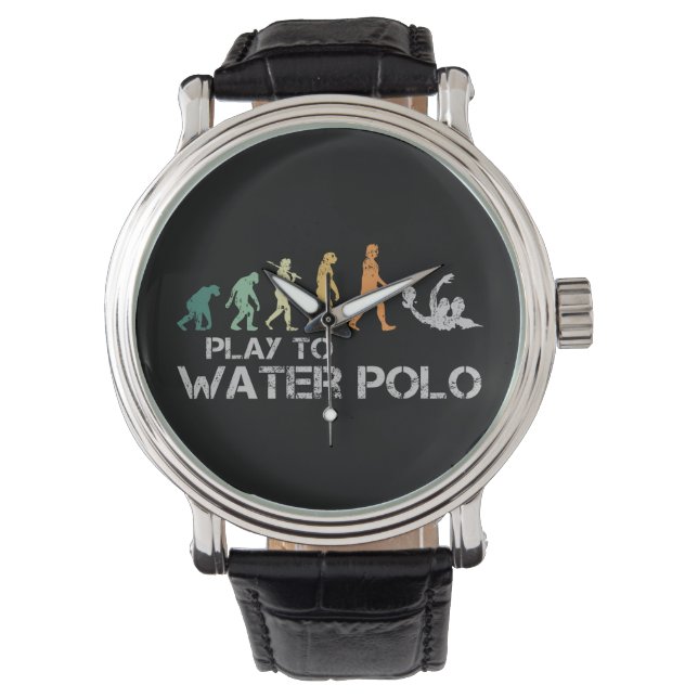 Relógio Water Polo Evolution Retro Funny Gift for Man (Frente)