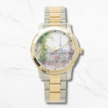 Relógio Watercolor Eiffel Tower Paris Café Francês<br><div class="desc">Watercolor Torre Eiffel Torre Paris Cafe Watches apresenta uma área de assentos de café francês com aquarelas,  com Paris e a Torre Eiffel em segundo plano. Criado pelo Evco Studio www.zazzle.com/store/evcostudio</div>