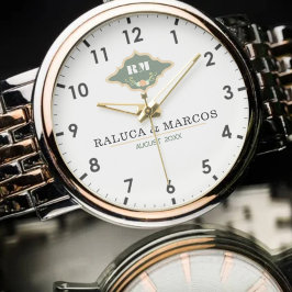 Relógio Wedding date couple name