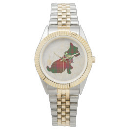 Relógio Wee Scottie Dog Feliz Ruff! Ruff!