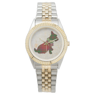 Relógio Wee Scottie Dog Feliz Ruff! Ruff!