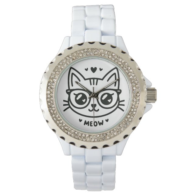 Relógio Whiskered Whimsy / Capricho de Bigodes (Frente)