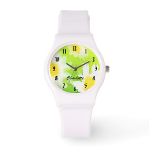 Relógio White Daisy Watch com nome personalizado