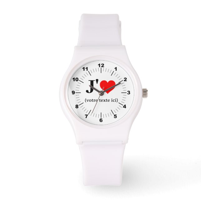 Relógio White Strap Watch - Custom I Heart (adicionar imag (Frente)