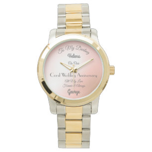 Relógio Wife Coral Weding Anniversário Watch
