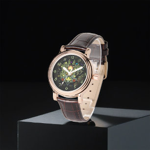 Relógio William Morris Folhas E Flores