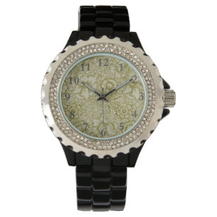 Relógio William Morris Poppy Classic Floral Green