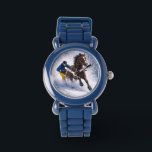 Relógio   Winter Horse Jewelry | Watches<br><div class="desc">Dynamic winter horse skijoring design capturing  the beauty,  strength and motion of this exciting sport. Perfect for horse lovers,  equestrian enthusiasts and fans of powerful horse imagery.</div>