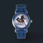Relógio   Winter Horse Jewelry | Watches<br><div class="desc">Dynamic winter horse skijoring design capturing  the beauty,  strength and motion of this exciting sport. Perfect for horse lovers,  equestrian enthusiasts and fans of powerful horse imagery.</div>