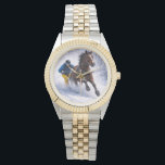 Relógio   Winter Horse Mouse Pads<br><div class="desc">Dynamic winter horse skijoring design capturing  the beauty,  strength and motion of this exciting sport. Perfect for horse lovers,  equestrian enthusiasts and fans of powerful horse imagery.</div>