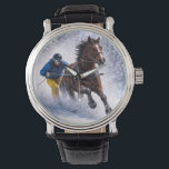 Relógio   Winter Horse Watches | Jewelry<br><div class="desc">Dynamic winter horse skijoring design capturing  the beauty,  strength and motion of this exciting sport. Perfect for horse lovers,  equestrian enthusiasts and fans of powerful horse imagery.</div>