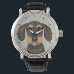 Relógio Wirehaired Dachshund | Cachorro de Cartoon Teckel<br><div class="desc">Este relógio de pulso de Dachshund com fio está disponível em estilos variados para homens,  mulheres e crianças. Um legal acessório de moda que faz um presente de excelente para amantes da Teckel. Visite o Doodle World de Jenn para muitos mais relógios de cães na moda.</div>