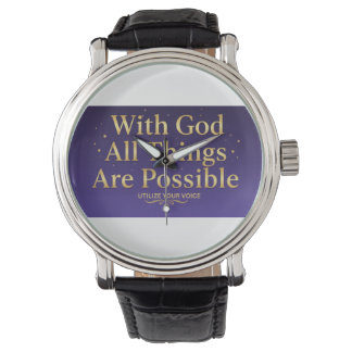 Relógio With God All Things Are Possible Christian Watch