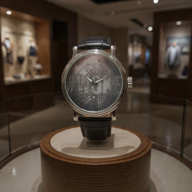 Relógio #WOKE (vermelho, preto, cinza) (Criador carregado)