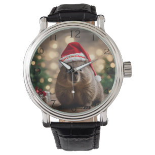 Relógio "Wombat Wonderland: A Cozy Christmas Eve"