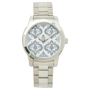 Relógio Women Watch, Mosaico Blue Silver, Luxury Watch