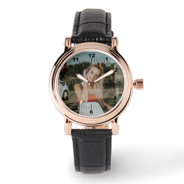 Relógio Women's Watch - Personalizado - Rosa Dourado Vinta (Frente)