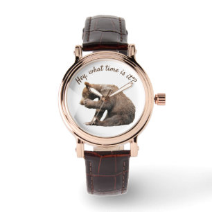 Relógio Women's Watch w/ urso pardo